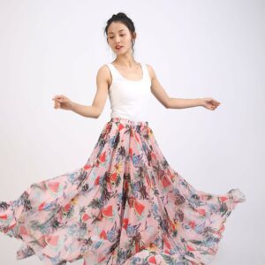 100+ Colors Chiffon High Quality Red Long Party Skirt Evening Wedding Lightweight Summer Holiday Beach Bridesmaid Maxi