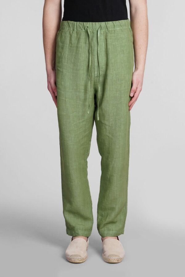 120% Lino Pants In Green Linen