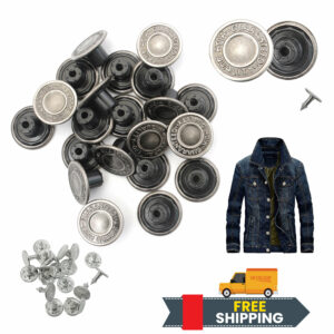 14mm Jeans Buttons, No Sew Tack Hammer On Replaceable Jean Buttons For Jeans, Jackets, Skirts, Denim Pants