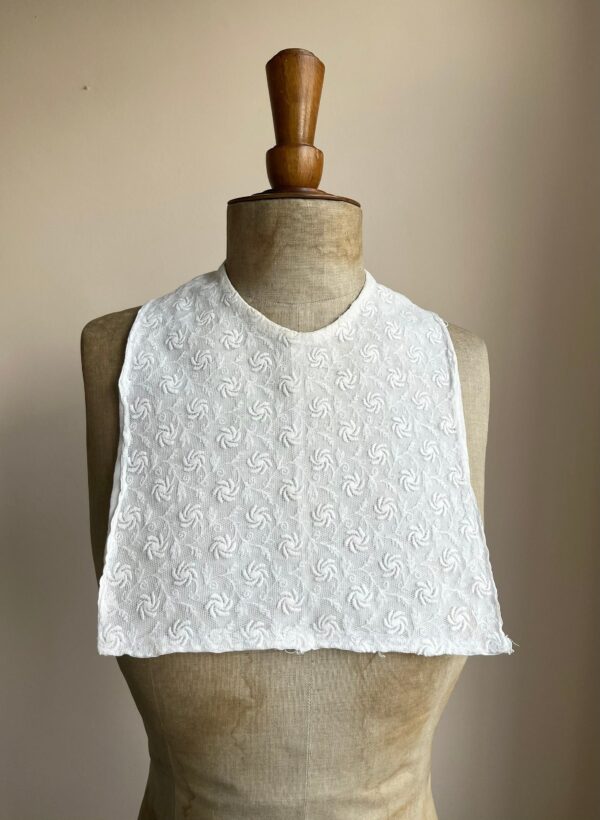 1920S White Floral Lace Modesty Panel | Bodice Insert Yoke Bib Collar Antique Edwardian Fashion Period Costuming Blouse Accessories