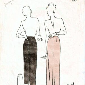 1940S Butterick 4699 Vintage Sewing Pattern Misses Slim Skirt, Midi Evening Skirt Size Waist 24