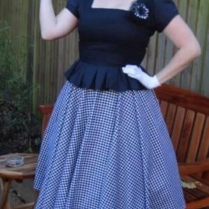 1950S Dress ~ Full Circle Skirt With Peplum Bodice~ Sizes 6-26~ Handmade in Quality Fabrics~Lots Of Colours Available