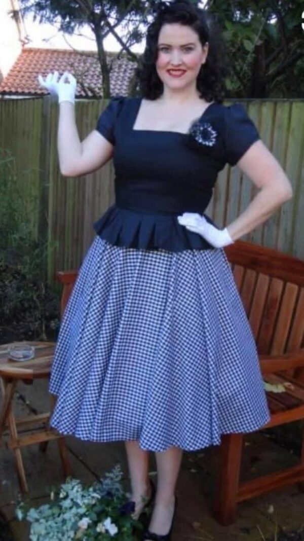 1950S Dress ~ Full Circle Skirt With Peplum Bodice~ Sizes 6-26~ Handmade in Quality Fabrics~Lots Of Colours Available