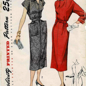 1950S Misses Chemise Dress Kimono Sleeves Simplicity 3511 Vintage Sewing Pattern Size 16 Bust 34