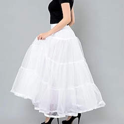 1950s Princess Petticoat Hoop Skirt Under Skirt Tulle Skirt Ankle Length Women's A-Line Performance Wedding Wedding Guest Skirt