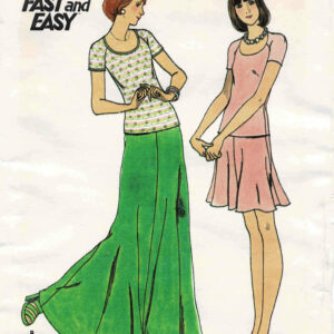 1970S Misses Close Fitting Scoop Neck Top Flared Maxi Skirt Butterick 3681 Vintage Sewing Pattern 16 Bust 38 Uncut