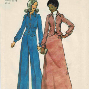 1970S Misses Princess Seam Jacket, Long Skirt & Wide-Leg Pants Simplicity 5866 Vintage Sewing Pattern Size 12 Bust 34