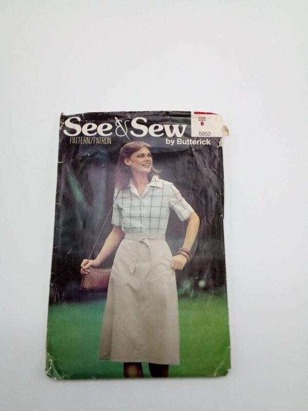 1970S Shirt & Wrap Skirt - Multi-Size See & 5952 Vintage Sewing Pattern