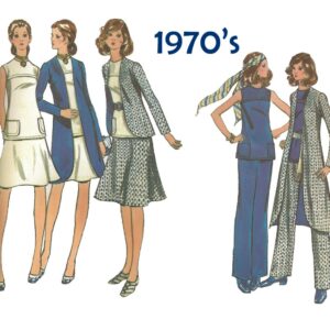 1970S Vintage Top, Skirt, Pants, & Jacket Sewing Pattern Misses-Bust 32-1/2