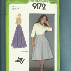 1970's Simplicity 9172 Maxi & Midi Semi Circle Twirling Skirt Size 12 Uncut