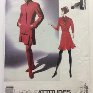 1990S Vogue Sewing Pattern 2566 Gordon Henderson Womens Jacket, Mini Pleated Skirt & Top Size 8 10 12 Bust 31 1/2 To 34