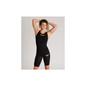 (22) Arena Women Powerskin Carbon Air² Swimsuit Closed Back Kneesuit Black-Gold