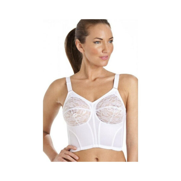 (34 E) Camille Womens White Non Wired Long Line Bra