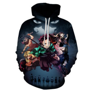 (3XL, Black) Demon Slayer Anime Hoodie Pullover Women Men Novelty Hoodies 3D Printed Sport Tops Long Sleeve Sweatshirt