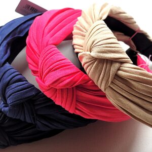 3cm Pleated Fabric Knotted Top Aliceband Headband Fashion Hair