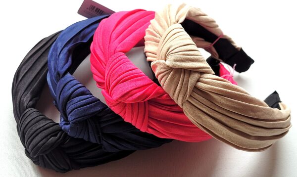 3cm Pleated Fabric Knotted Top Aliceband Headband Fashion Hair