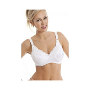 (40 DD) Camille Womens White Non Wired Mastectomy Bra