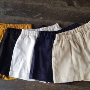 40% Off Size S & M, Beachwear Linen Shorts, Elastic Short Pants, Plus Wide Leg Pants With Pocket