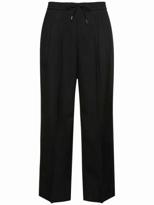 5-pocket Wide Leg Wool Blend Pants