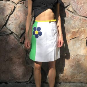 60S Daisy Applique Tennis Skirt Shorts Color Block