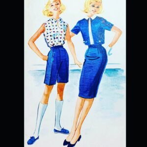 60S Pattern, Bermuda Shorts Skirt Vintage Women Blouse Sleeveless Top Mccalls 5426