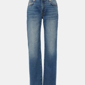 7 For All Mankind Ellie high-rise cotton-blend straight jeans