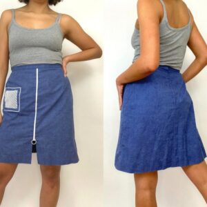 70S Blue Skirt. 1970S & White Skort. Shorts. Tennis. Zip Up. High Waist. Medium