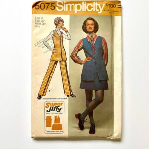 70's Uncut, Simplicity 5075, Tunic, Mini Skirt, Pants | M