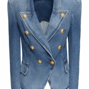 8-button Cotton Denim Jacket