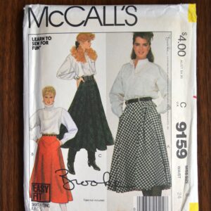 80S Mccall's Sewing Pattern 9159 Pleated Skirts Size 8 24 Inch Waist