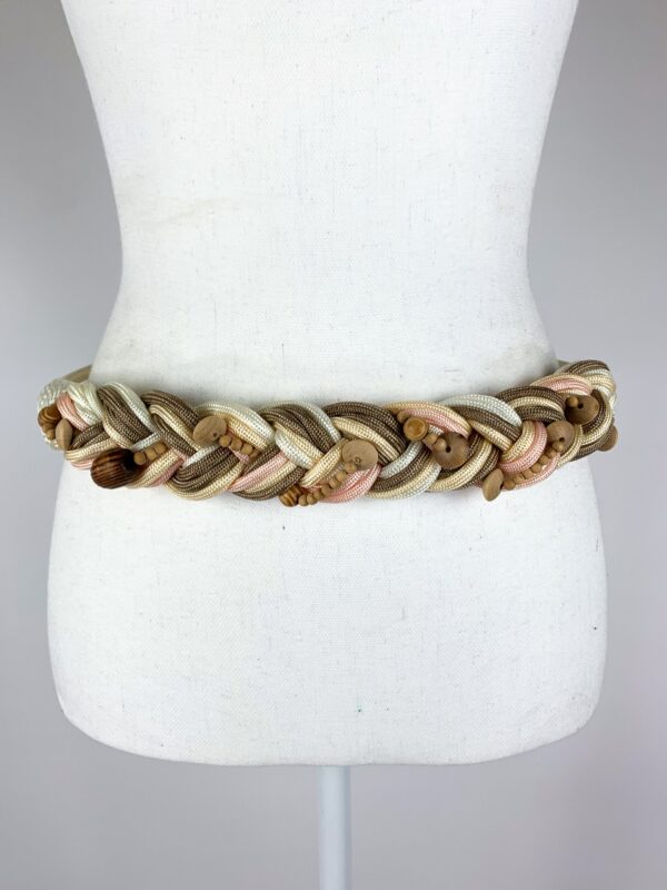 80S Pastel Braided Cord Belt 32 Inches, Rope 32, Waist Cincher Belt, 80 Stretchy