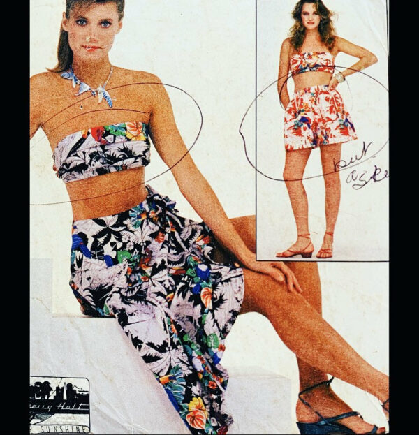 80S Pattern, Bandeau Wrap Skirt Patterns For Shorts, Vintage Strapless Top Mccalls 8025 B32