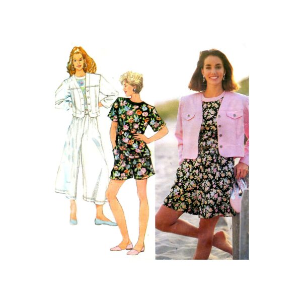 90S Simplicity 7684 Culottes T-Shirt Jacket Vintage Sewing Pattern Size 10 - 14 Bust 32-36 Uncut