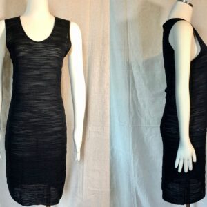 90S Textured Knit Little Black Dress S/M