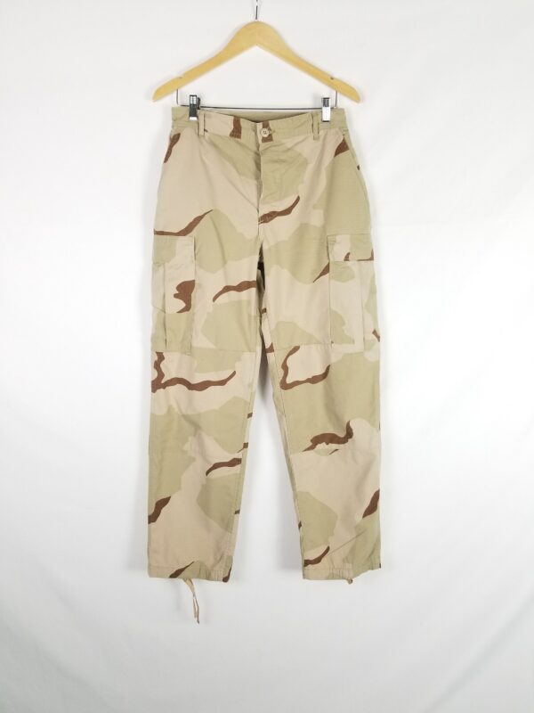 90's Army Desert Camouflage Cargo Pants, Unisex Camo Pants Size Small Waist 25 26 27 Upto 29