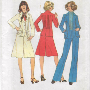 A Back Tuck Detail Jacket, Culottes/Pantskirt & Pants Sewing Pattern For Women Uncut - Size 12 Bust 34