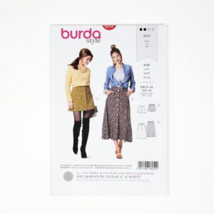 A-Line Skirt Pattern - Burda With Center Front Button Closure, Pocket Variations, Mini Or Midi Length - Sizes 8-18 - 6252