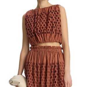 A. l.c. Raina Cotton Eyelet Crop Top