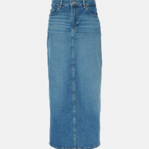 AG Jeans High-rise denim midi skirt