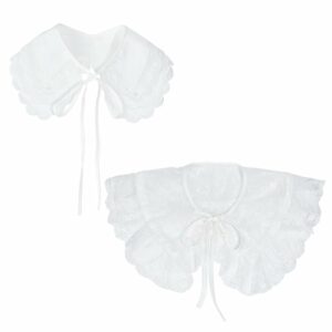 AHANDMAKER Fake Collar Detachable Blouse False Collar Half 2Pcs White