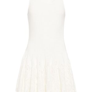 ALAÏA- Cotton Lace Skater Dress