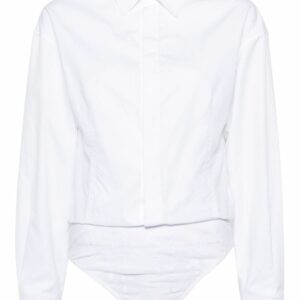 ALAÏA- Cotton Shirt Bodysuit