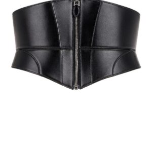 ALAÏA Large Zip Bustier Belt in Noir - Black. Size 80 (also in 75, 85).