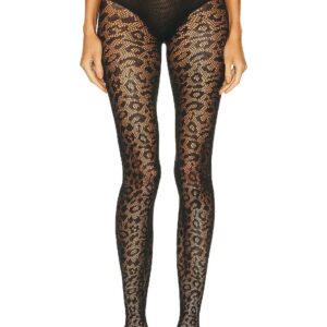 ALAÏA Leopard Tight in Noir - Black. Size L (also in M).