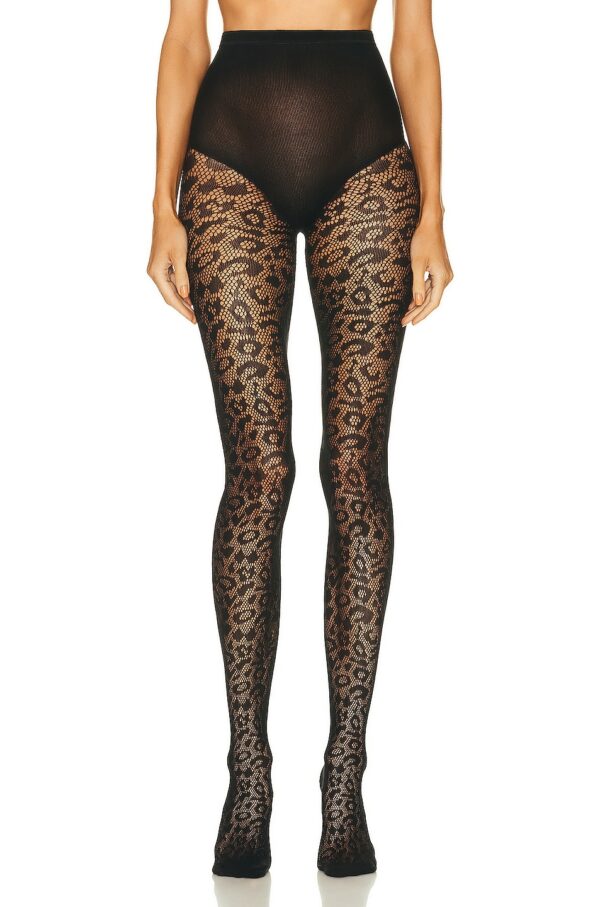 ALAÏA Leopard Tight in Noir - Black. Size L (also in M).