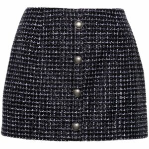 ALESSANDRA RICH- Sequin Checked Tweed Mini Skirt