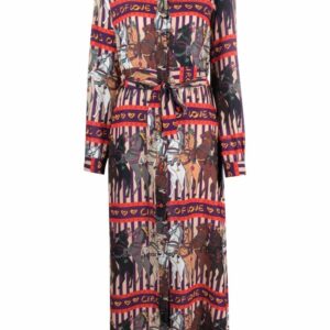 ALESSANDRO ENRIQUEZ- Horse Print Long Shirt Dress