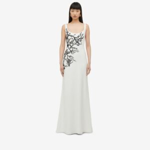 ALEXANDER MCQUEEN - Cherry Branches Embroidered Evening Dress - Item 797325QEAAA9007