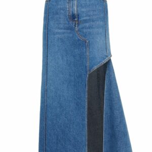 ALEXANDER MCQUEEN- Denim Midi Skirt