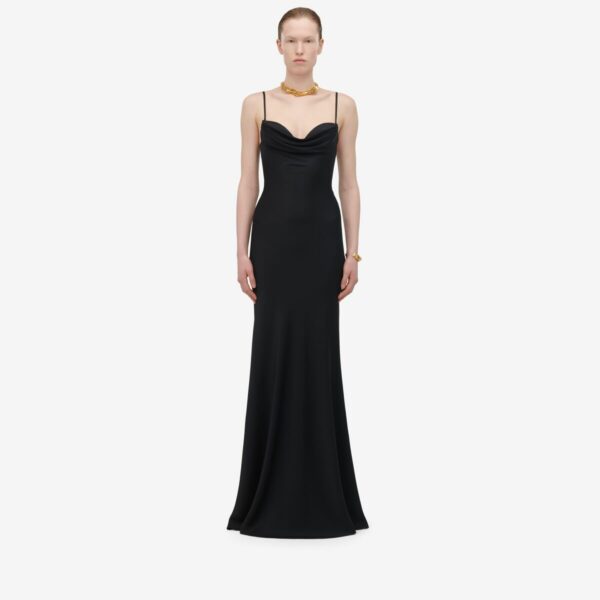 ALEXANDER MCQUEEN - Draped Neckline Evening Dress - Item 803248QBABW1000